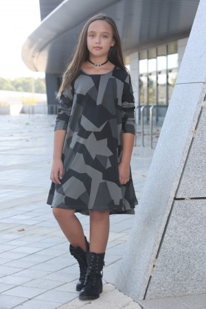 Grey Geometric Dress 