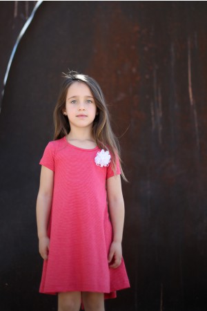 Red Dress With White Pins